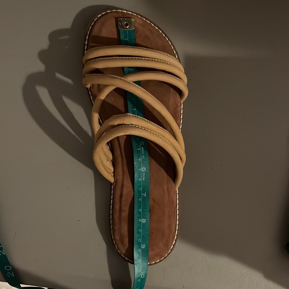 Diba True Saffron Leather Cedar Cove Slide Sandals Woman’s Size 7 READ - Picture 5 of 8